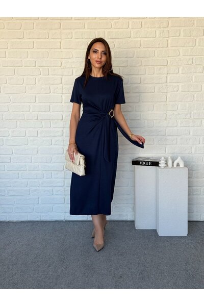 Goncalya Buckle Modal Dress Laci