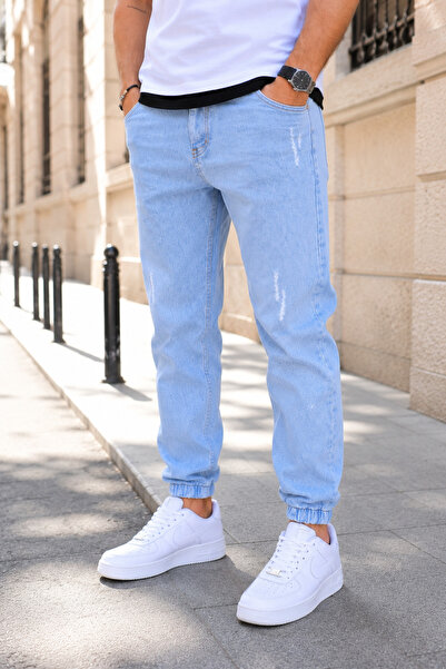 by fiyaka fashion Erkek Paçası Lastikli Rahat Kullanım Kot Pantolon