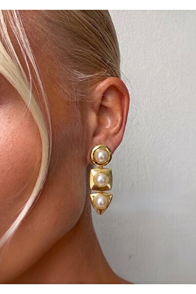 KİLİGİSTANBUL Ultra Light Gold Color Earrings 6 cm