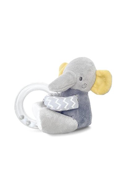 Lorelli Toys Плюшена играчка, Сив слон, 11 см, със звънче и топчета-дрънкалки...