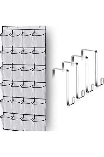 Choice white 24 Grid Wall-mounted Sundries Shoe Organiser Fabric Closet Bag S...