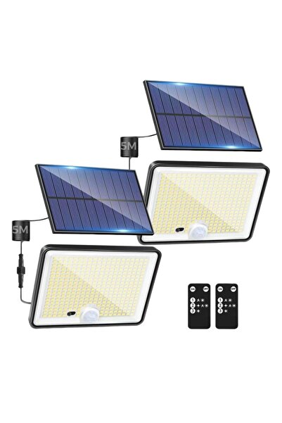 choice2 0-5W 2PACK-cold white Solar Lights Outdoor, 342LED Remote Solar Secur...
