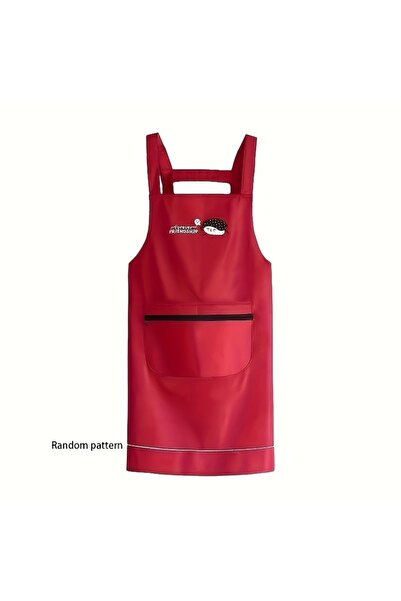 Choice Red Fashion Thickened Durable Apron Home Kitchen Apron & Zipper Large ...