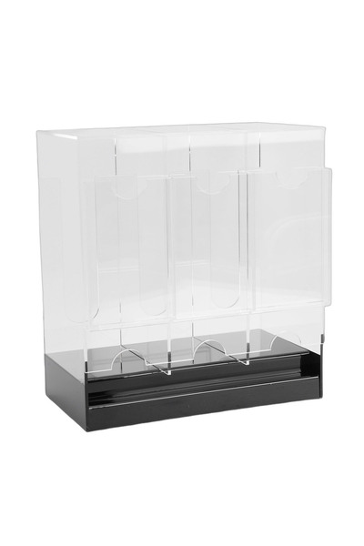 Choice WHITE 3 Slot Booster Pack Dispenser Acrylic Card Pack Display Holder O...