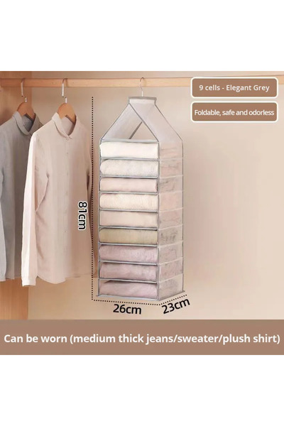 choice2 9-Cells 1pc Wardrobe Hanging Storage Bag Cabinet Organizer for Pants ...