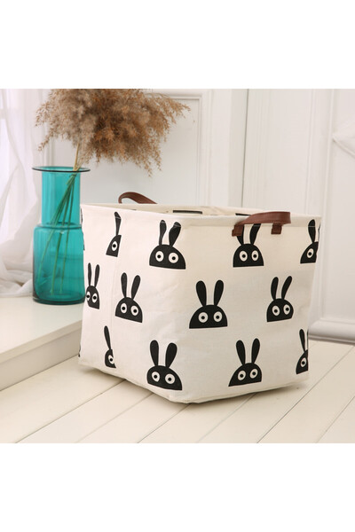 choice2 BUNNY Organizer Bag Cotton and Linen Dirty Clothes Laundry Basket Fol...