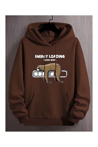 ZİYMO Unisex Hooded Printed Relaxed Fit Sweatshirt