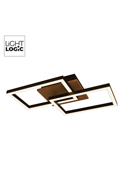 LightLogic Plafonieră LED LL SYLEN, 18W, 4000K, 590 lm, negru, lemn