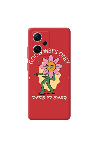 Other Xiaomi Poco X5 Good Vibes Only Red Colored Silicone TPU Θήκη