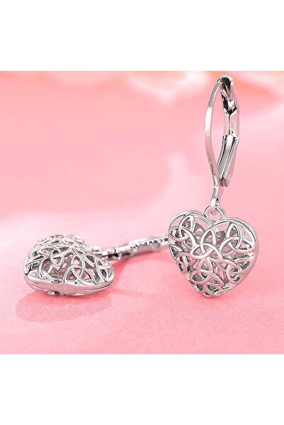 Choice E3615 Huitan Heart Shaped Women Drop Earrings Hollow Design Elegant Pa...