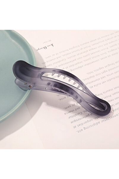 Choice3 6 GREY New Acrylic Matte Duckbill Hair Claws Barrettes Bow Solid Colo...