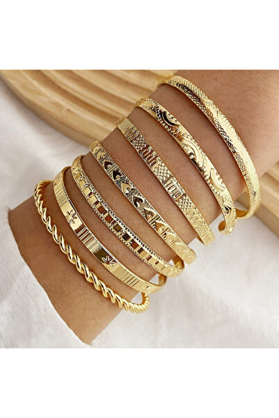 Choice1 AYA7Pcs Vintage Elegant Multi-Piece Stacking Bracelets Set Fashion Mi...