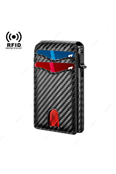 Choice Carbon Black RFID Smart Men Wallets Anti-Theft Magnet Holder Front Poc...