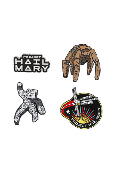 Choice 4pcs Brooches 4pcs Project Hail Mary Enamel Pins Set Sci-Fi Novel Book...