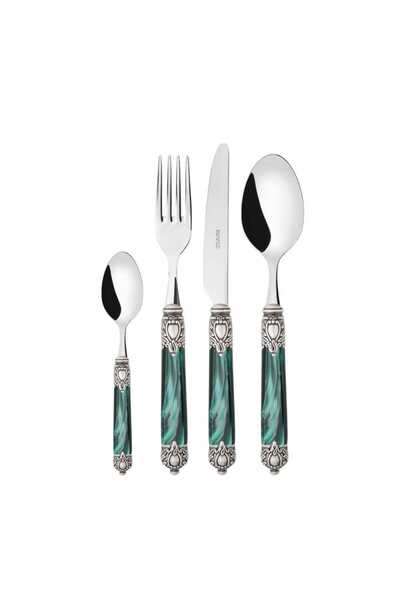 CASA BUGATTI Set de 24 de piese de tacâmuri, - Rinascimento Argint vechi, verde