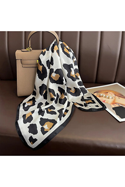 Choice1 وشاح نسائي بنقشة الفهد مقاس 70×70 سم طراز FJ418-38-1، مصنوع من الحرير...