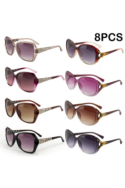 Choice1 C1 8PCS Fashion Oversized Sunglasses PC Female Big Frame Gradient Sun...