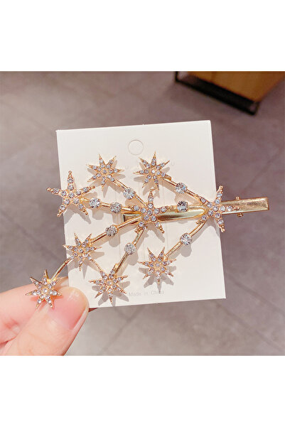Choice b gold New Women Luxury Elegant Shining Full Stars Silver Gold Hair Cl...