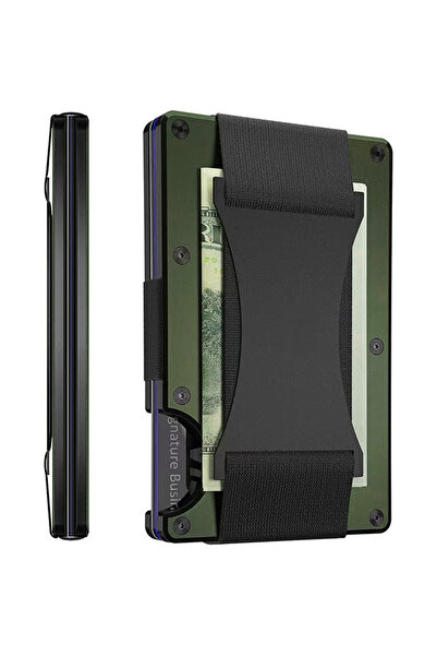 Choice13 Green Strap Carbon Fiber Minimalist Slim Wallet Carteira for Men Car...