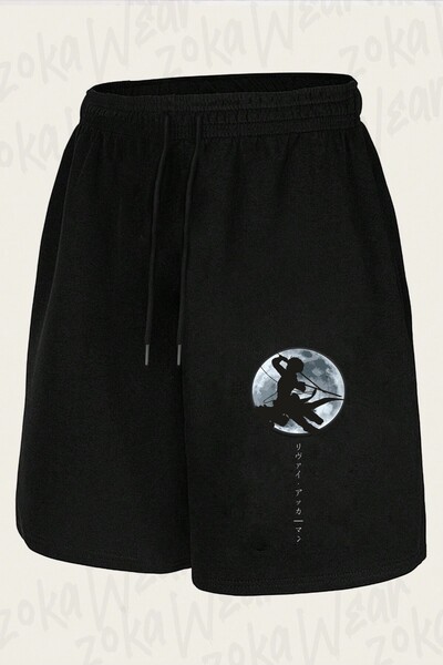 ZOKAWEAR Unisex Attack on Titan, Captain Levi, Moon Design Printed Shorts