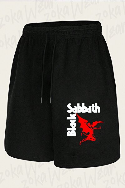 ZOKAWEAR Unisex Σορτς με στάμπα Black Sabbath t125