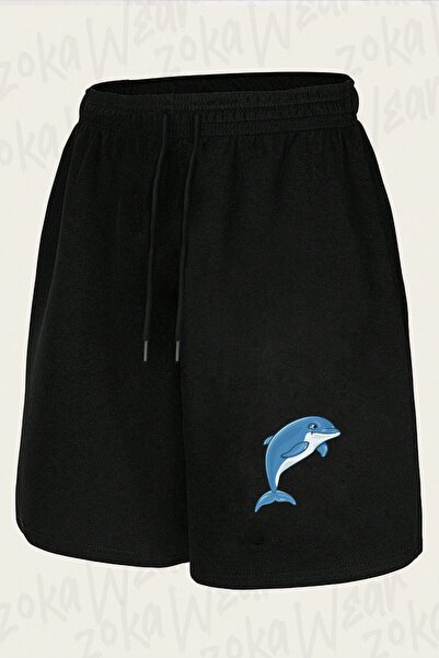 ZOKAWEAR Unisex σορτς με σχέδιο δελφινιού με στάμπα