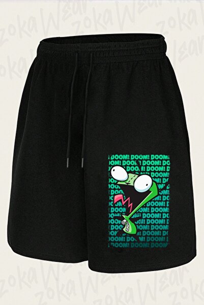 ZOKAWEAR Unisex Invader Zim Gir Impending Doom Design Printed Shorts