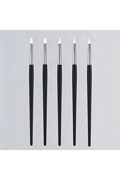 Choice1 black 5Pcs White Silicone Nail Art Pen Set, Multi-functional for Stic...