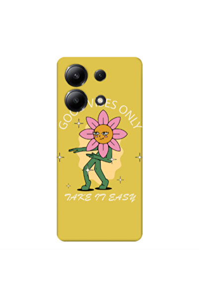 Other Xiaomi Redmi Note 13 4G Good Vibes Only Yellow Colored Silicone TPU Θήκη
