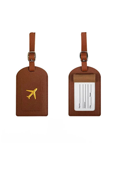 Choice10 Brown Stamped Leather Business Luggage Tag Suitcase Label Luggage Bo...
