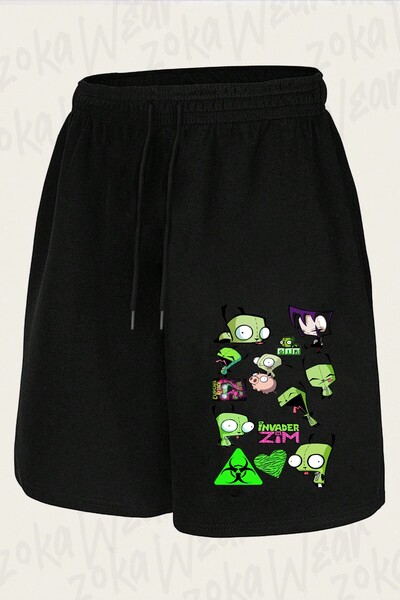 ZOKAWEAR Unisex Invader Zim V20 Design Printed Shorts