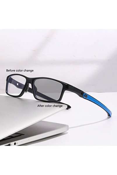 Choice3 +150 Blue Smart Zoom Progressive Multifocal Glasses With Outdoor Anti...
