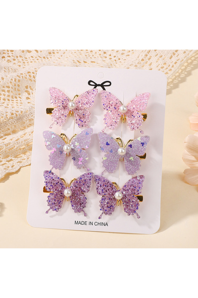 Choice14 FJ4346-6X 6Pcs Colorful Butterfly Hairpins Girl Hair Clips Barrettes...