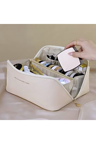 Choice1 white HOMEFISH Luxury Makeup Organizer for Women Toiletry Kit Bag Cos...