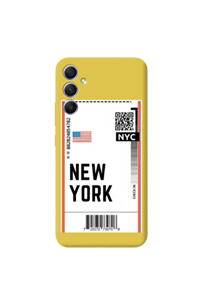 Other Samsung A34 New York NYC Yellow Colored Silicone TPU Θήκη