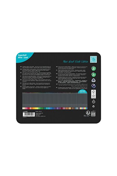 Faber Castel Faber-Castell Black Edition 100 Colored Pencils Metal Box, Break...