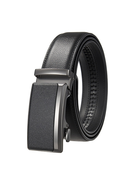 Choice13 130cm black Men's Leather Belts Fashion Automatic Buckle Cowskin Mal...