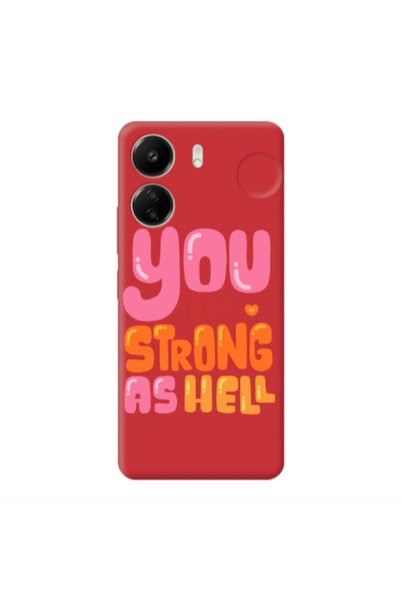 Other Xiaomi Redmi 13C You are Love Strong Red Colored Silicone TPU Θήκη