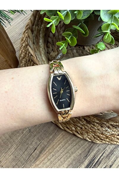 TD TRENDDURAGI Vintage Square Gold Inside Black Women's Wristwatch