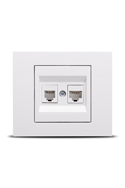 Ovivo Electric Priza UTP CAT6 si Telefon ST Alb, 400-010300-234,