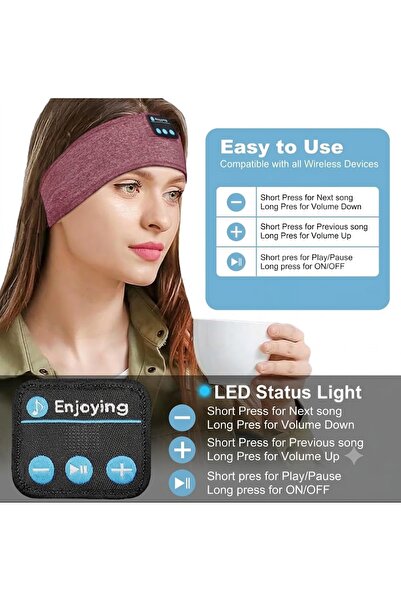 MBK TRADE Kablosuz Bluetooth Uyku Bandı Kulaklıklar Spor,uyku Için Ince Rahat...