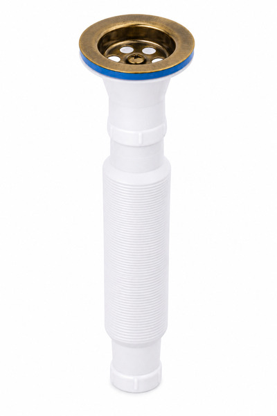 vb vitrinbanyo Fırçalanmış Antik Eskitme Lavabo Süzgeci Komple Set Antik Gider