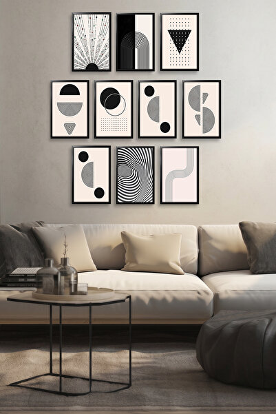 Erfa Concept Çerçeve Görünümlü 10 Parça MDF Tablo Seti Estetik Görünümlü Mode...