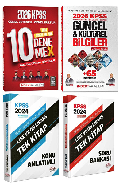 İndeks Akademi 2026 KPSS GYGK 10 DenemeX+Güncel&Kültürel Bilgiler Çalışma Kit...