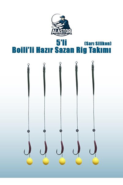 ALASTOR Hazır Sazan Rig Takımı Silikon Boili Sazan Rig Takımı 5 ADET