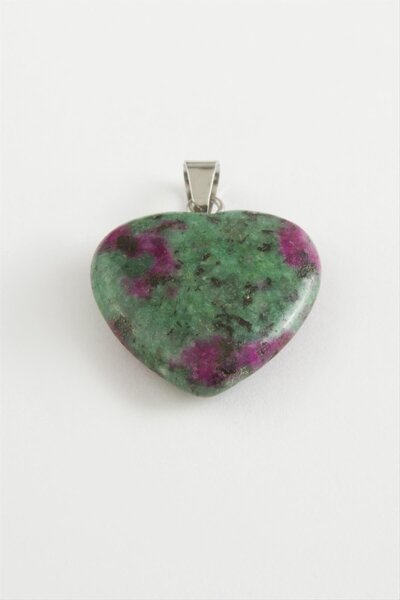 ZERO LAND Zengemtr Agate Heart Natural Stone (193337) Pendant-Green