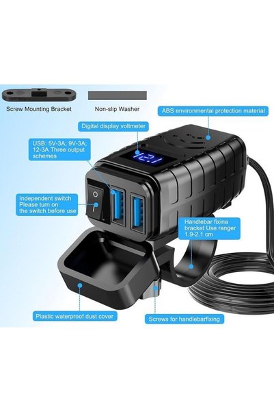 Raistar Αντάπτορας φόρτισης μοτοσυκλέτας USB - MQ3103 - 330001