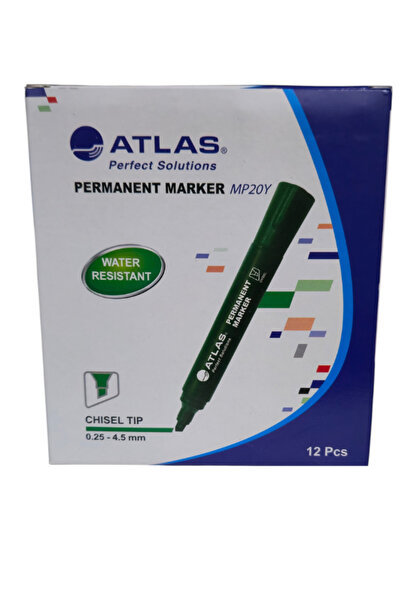 Atlas Permanent Marker, Chisel Tip, Green Ink, Quick-Drying, Water-Resistant,...