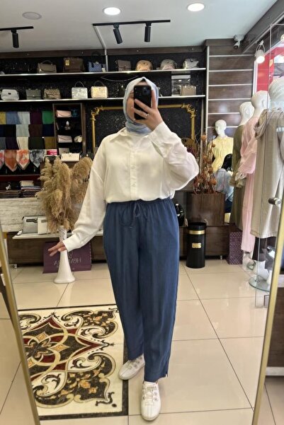 behrem Tencel Trousers with Slit Detail at the Hem