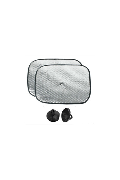 OEM Set 2 Jaluzele Auto Laterale cu Ventuze Aluminiu, Protectie Soare, Argintiu